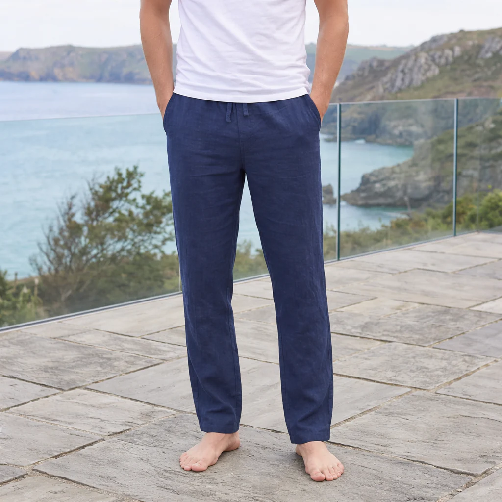 Pantalon en lin pour homme | Léger, Confort Casual | Respirant, Coupe Décontr... - Image 2