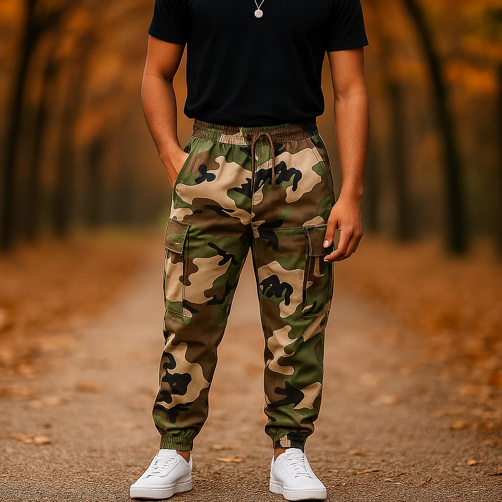 Pantalons Cargo Camouflage pour Homme - Confort Robuste - Style Fonctionnel - Image 3
