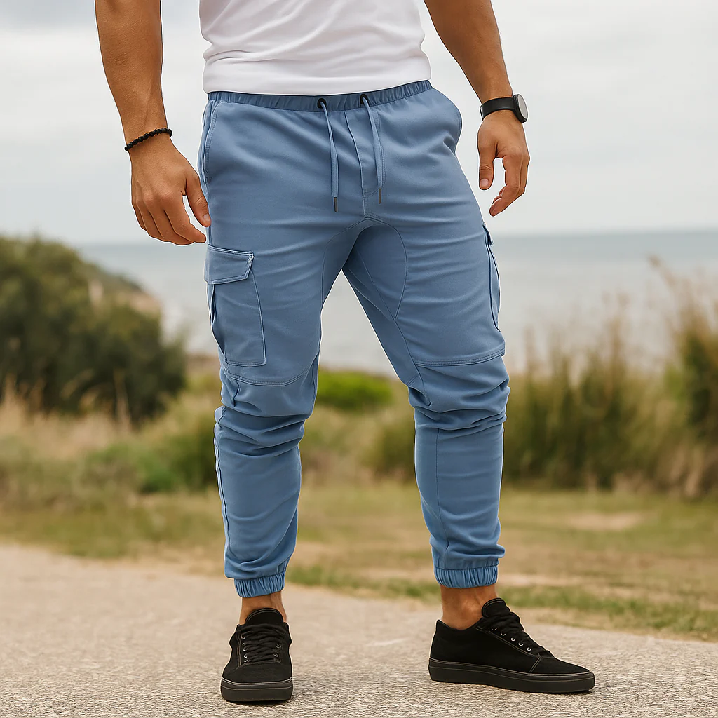 Pantalons Cargo pour Homme - Taille Élastique - Coupe Tapered - Plusieurs Poches - Image 3