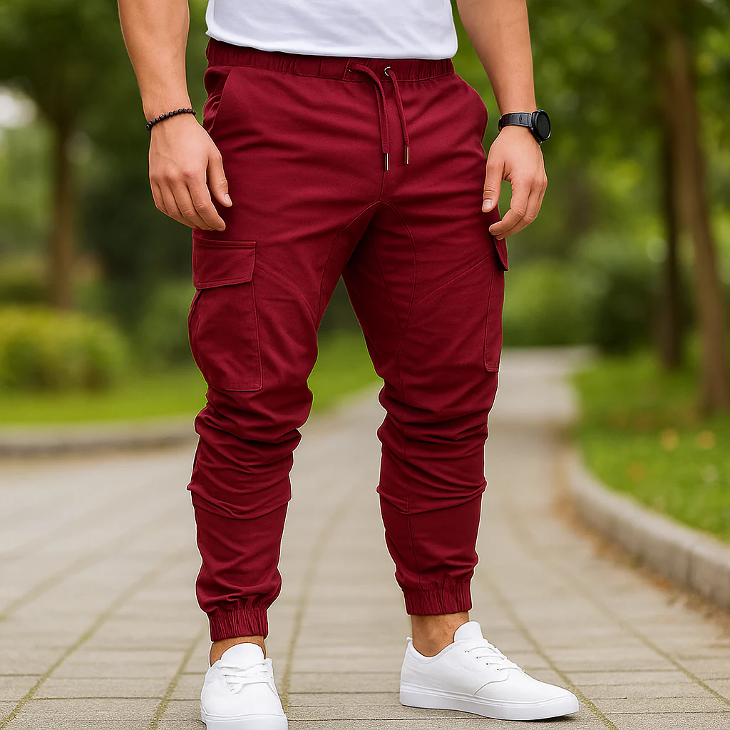 Pantalons Cargo pour Homme - Taille Élastique - Coupe Tapered - Plusieurs Poches - Image 6