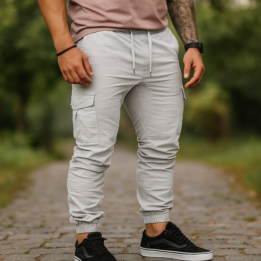 Pantalons Cargo pour Homme - Taille Élastique - Coupe Tapered - Plusieurs Poches - Image 7