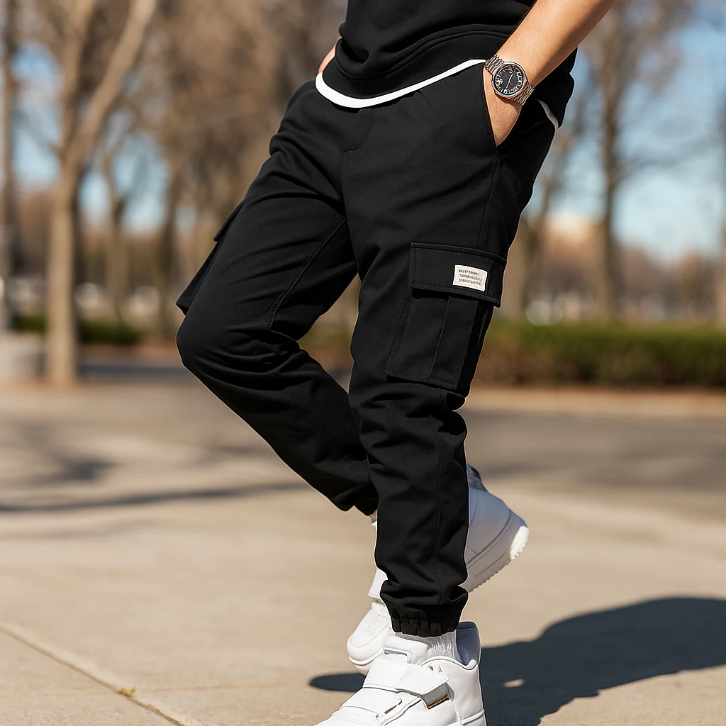 Pantalons Cargo pour Homme - Taille Élastique - Plusieurs Poches Pratiques - Image 4