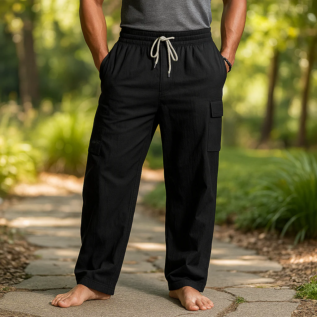 Pantalons cargo pour hommes - Taille élastique - Plusieurs poches - Stilla