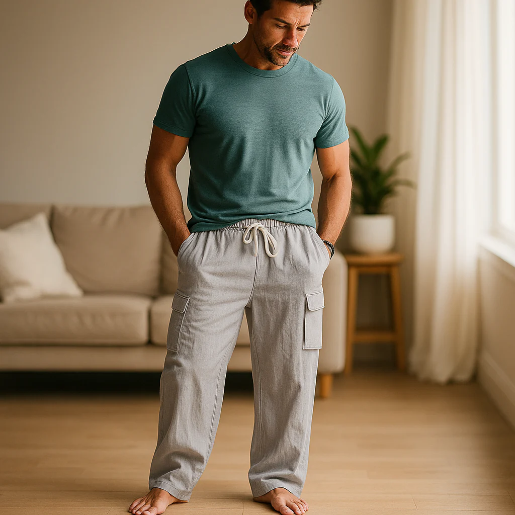 Pantalons cargo pour hommes - Taille élastique - Plusieurs poches - Stilla - Image 3