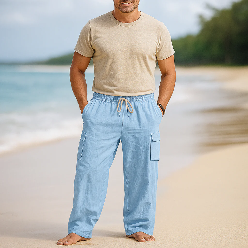 Pantalons cargo pour hommes - Taille élastique - Plusieurs poches - Stilla - Image 4