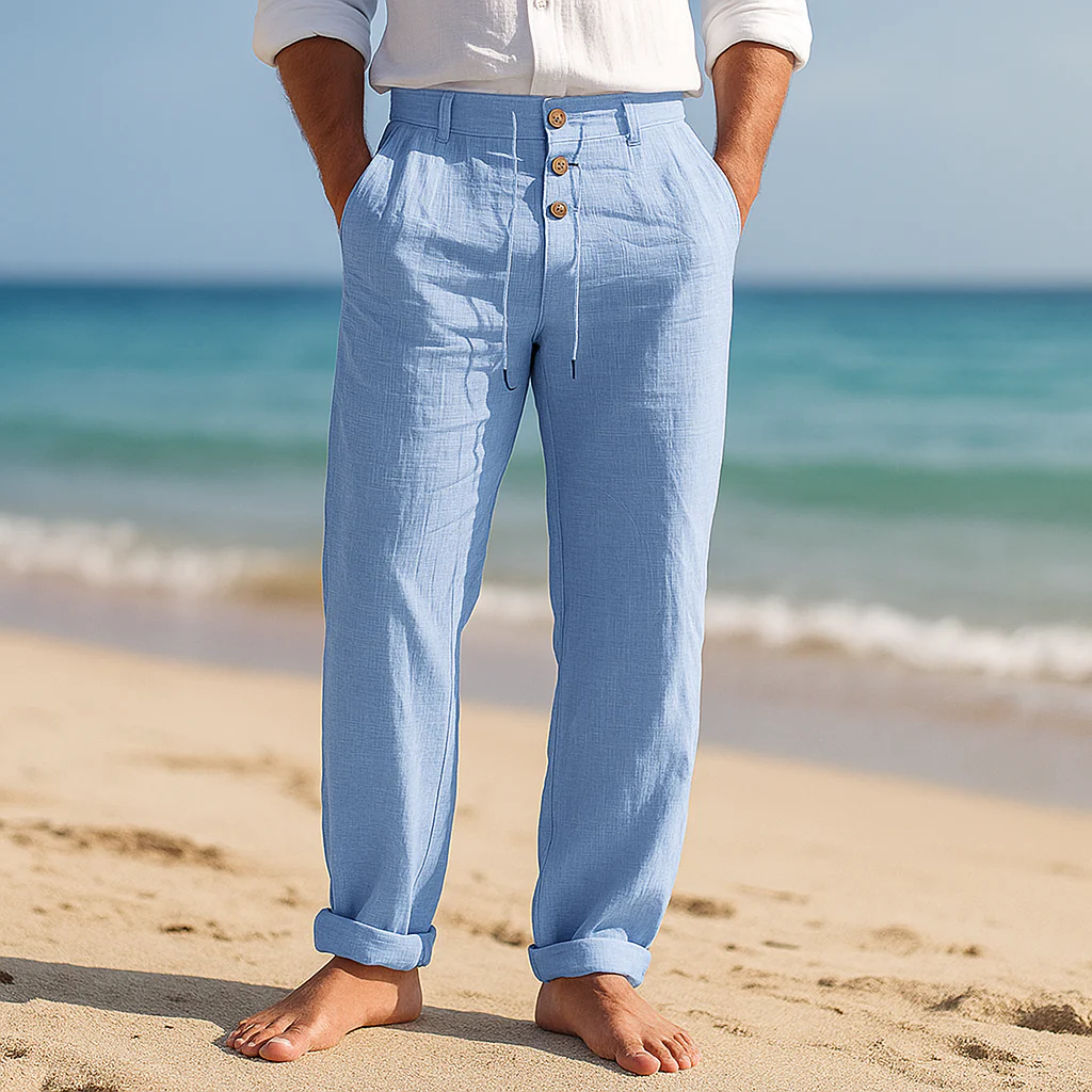 Pantalons en Lin Herrer - Taille Haute - Poches Confortables - Stilla - Image 4