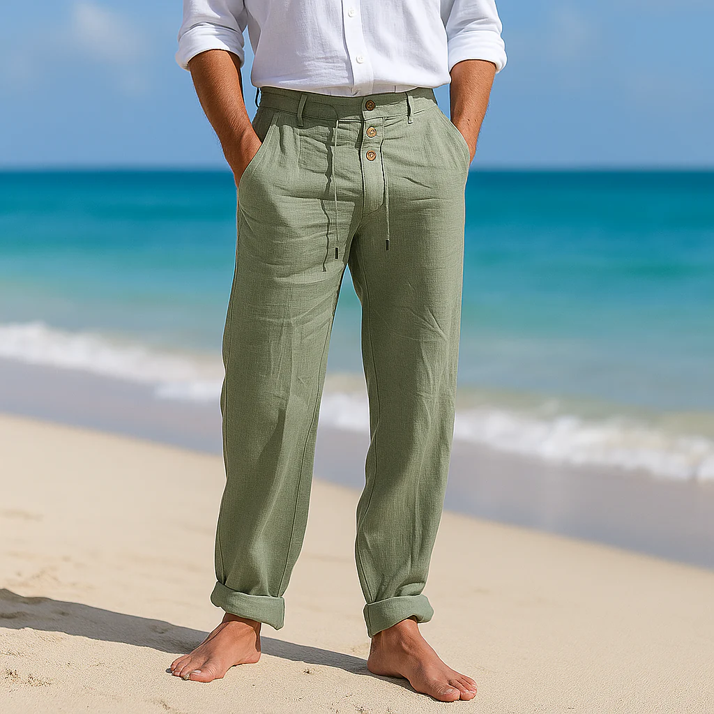 Pantalons en Lin Herrer - Taille Haute - Poches Confortables - Stilla - Image 6