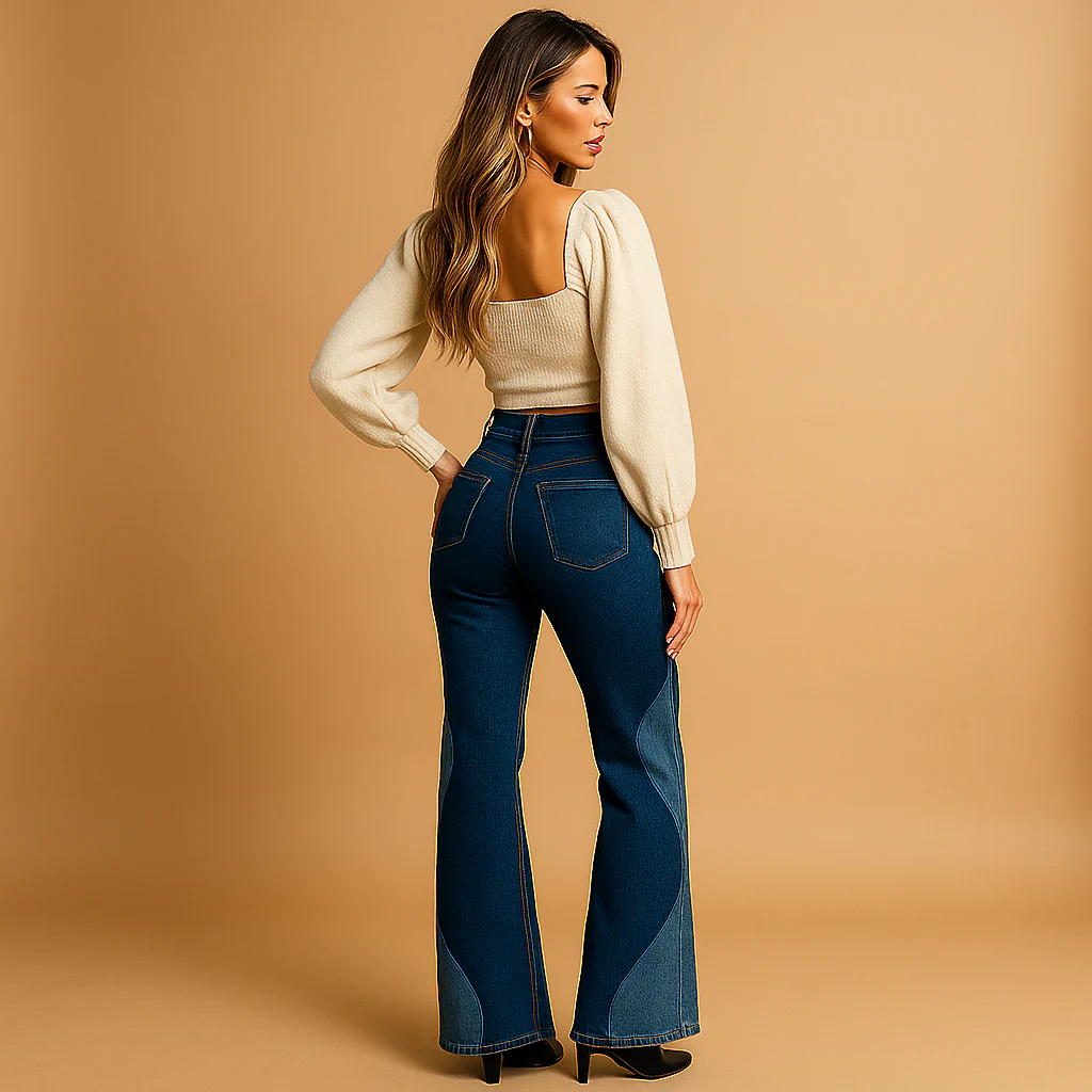 Pantalons pour Femme - Flare Chic - Rétro Élégant - Image 3