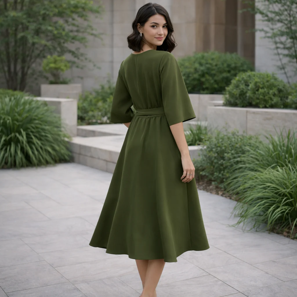 Robe Midi Élégante Paulien | Style Ceinturé et Intemporel - Image 5