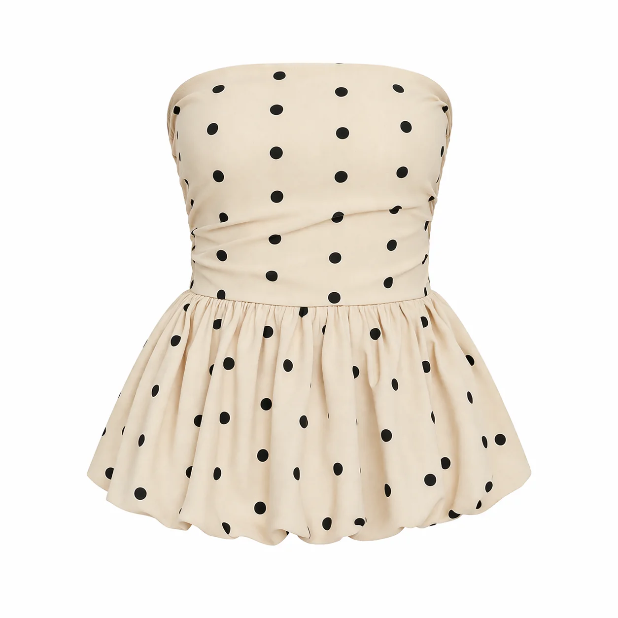 Top Peplum | Femme Épaules Dénudées, Tissu Léger | Abricot - Image 5