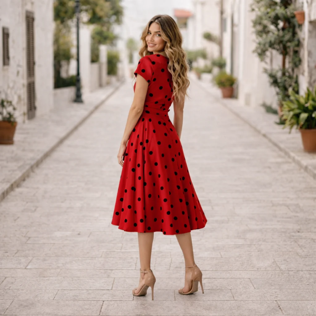 Robe à Pois | Style Élégant et Joyeux | Mode d'Été - Image 2