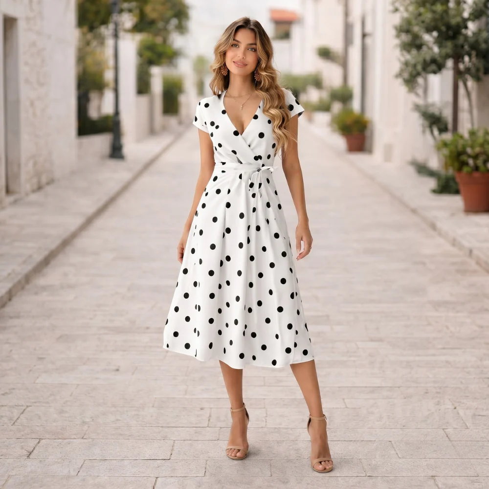 Robe à Pois | Style Élégant et Joyeux | Mode d'Été - Image 3