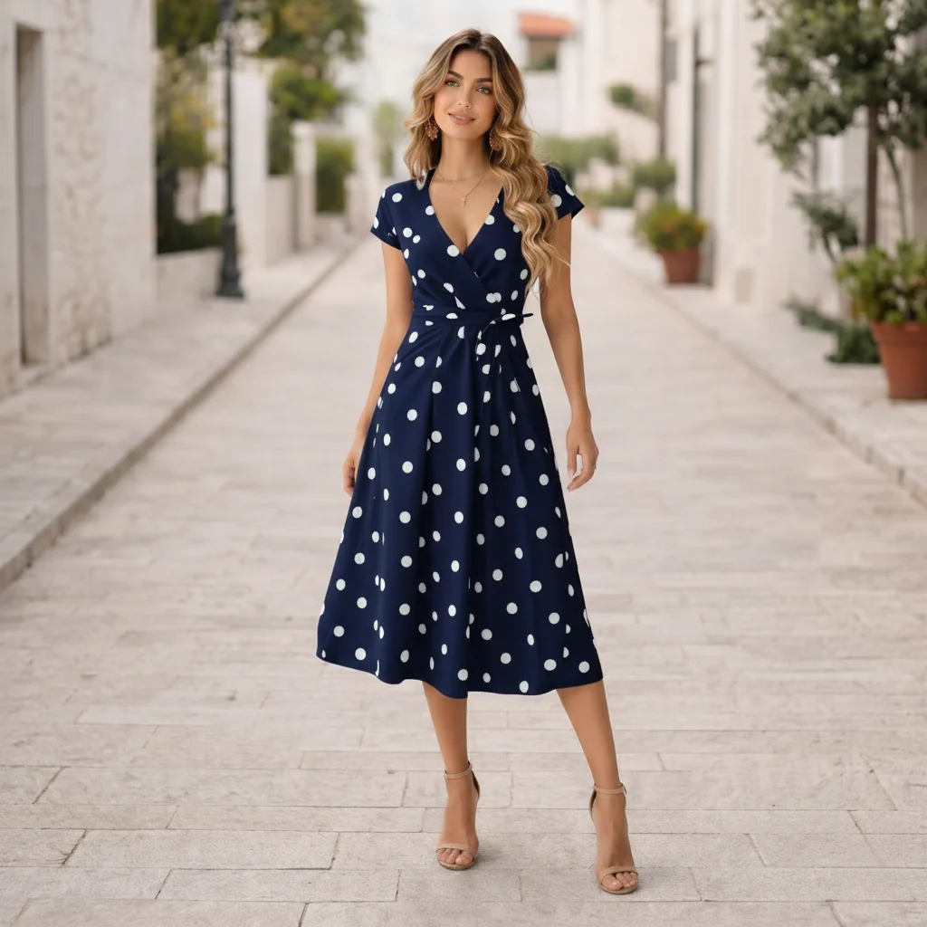 Robe à Pois | Style Élégant et Joyeux | Mode d'Été - Image 5