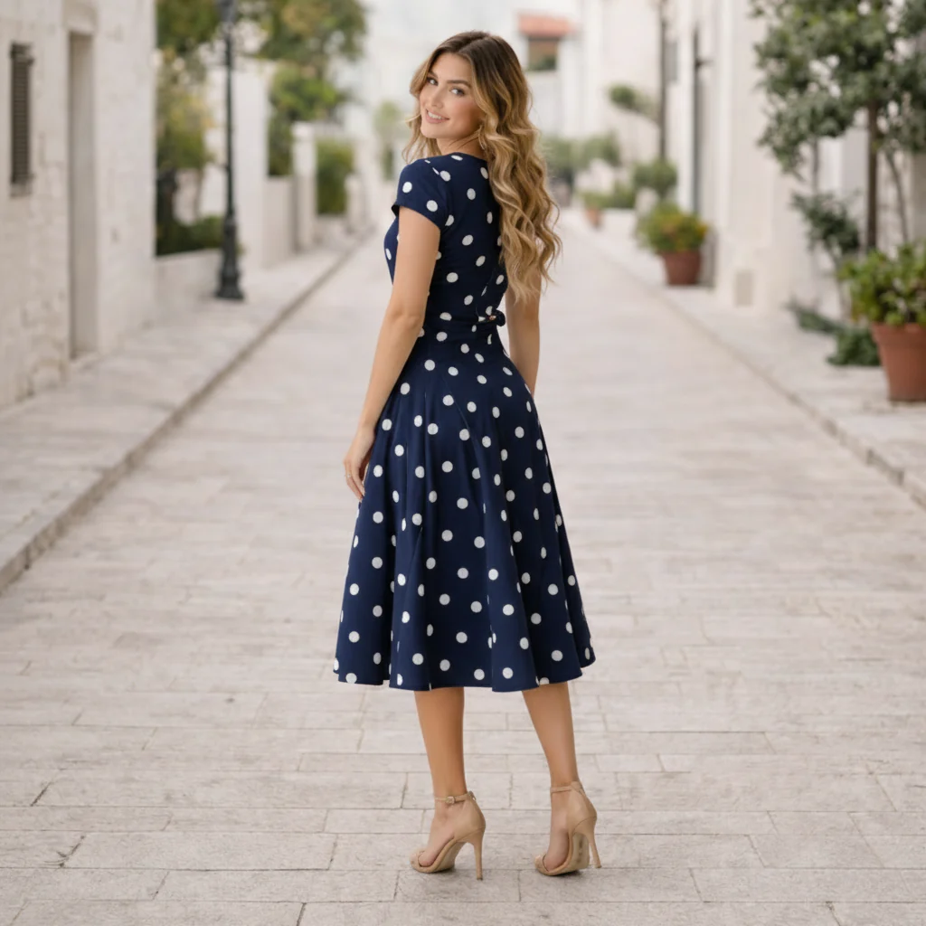 Robe à Pois | Style Élégant et Joyeux | Mode d'Été - Image 6