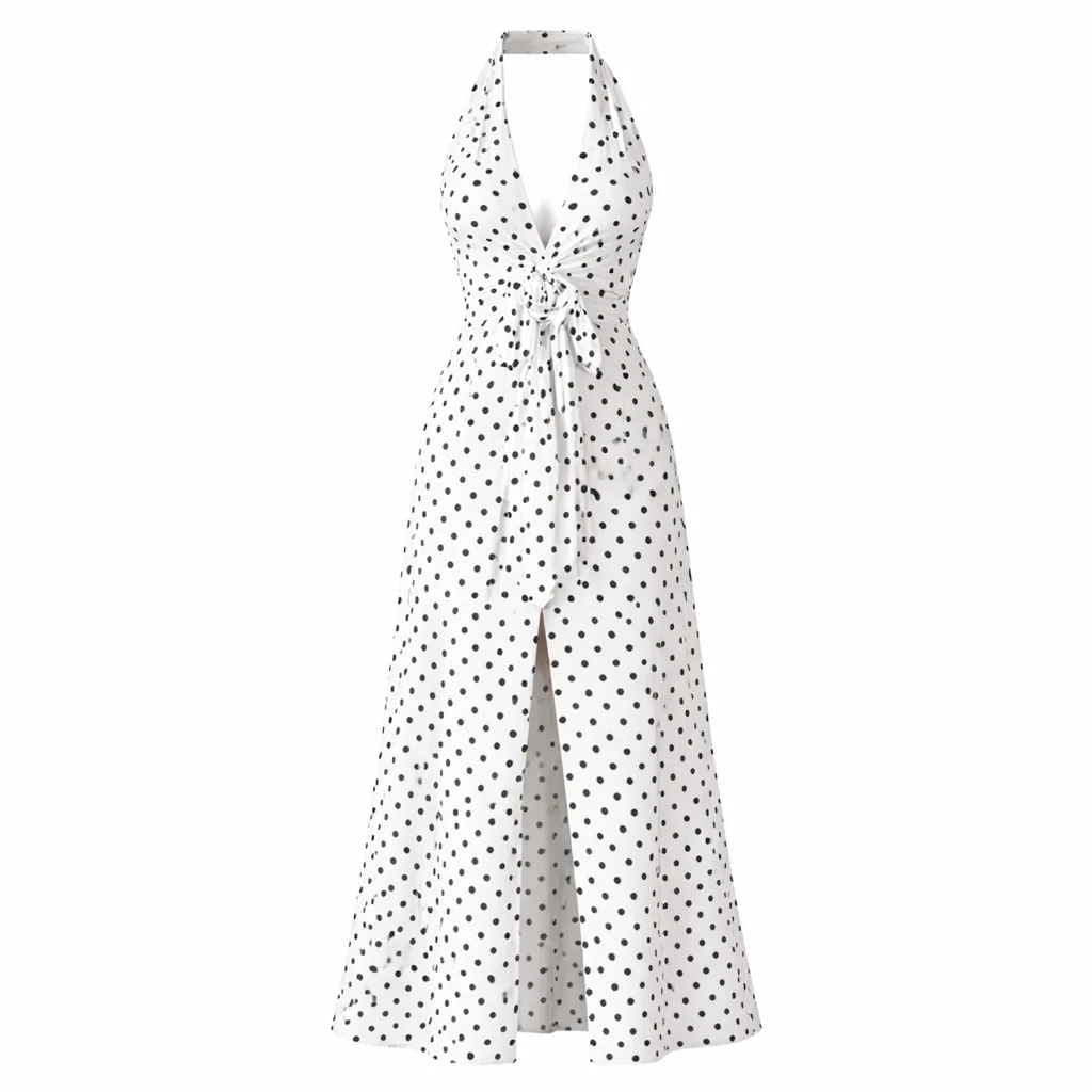Robe à Pois | Design Féminin | Longueur Longue - Image 6