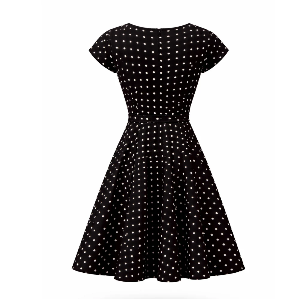 Robe à Pois | Ceinture Nœud Flatteuse | Robe Femme - Image 7