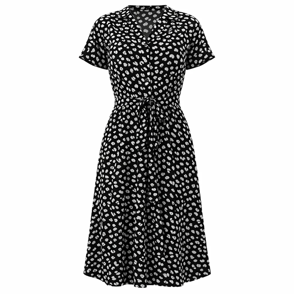Robe à Pois | Style Midi, Manches Courtes | Tendance - Image 6
