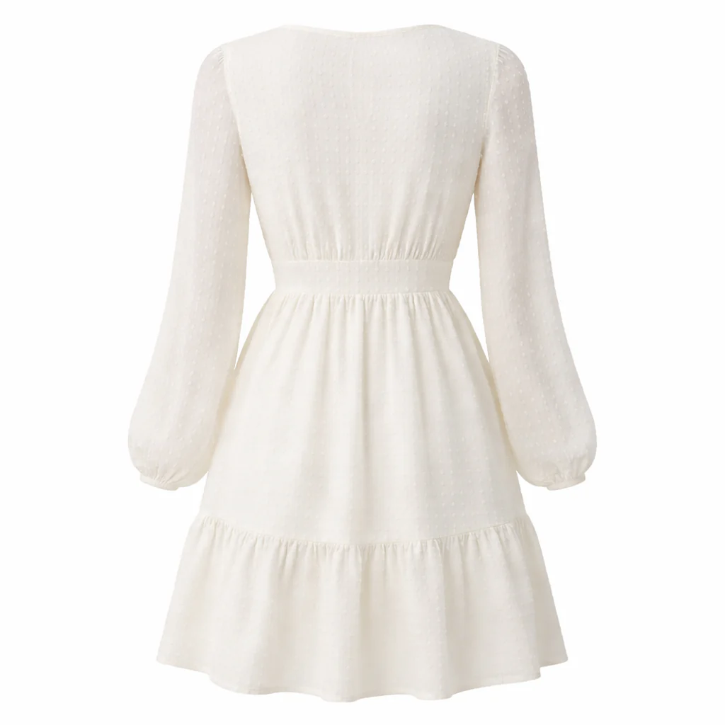 Robe à Pois | Femmes, Cintrée et Évasée | Manches Longues, Légère - Image 7