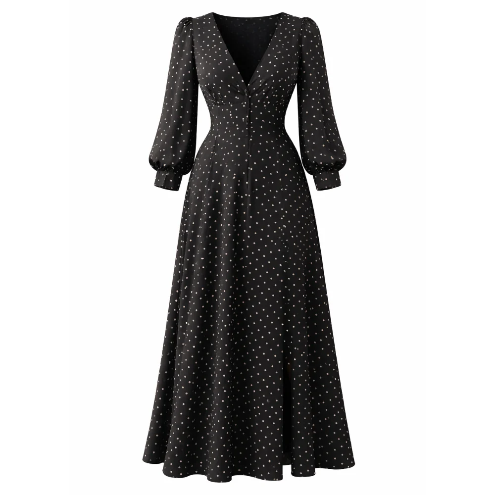 Robe à Pois | Élégante et Classique pour Femmes | Coupe Fluide - Image 5