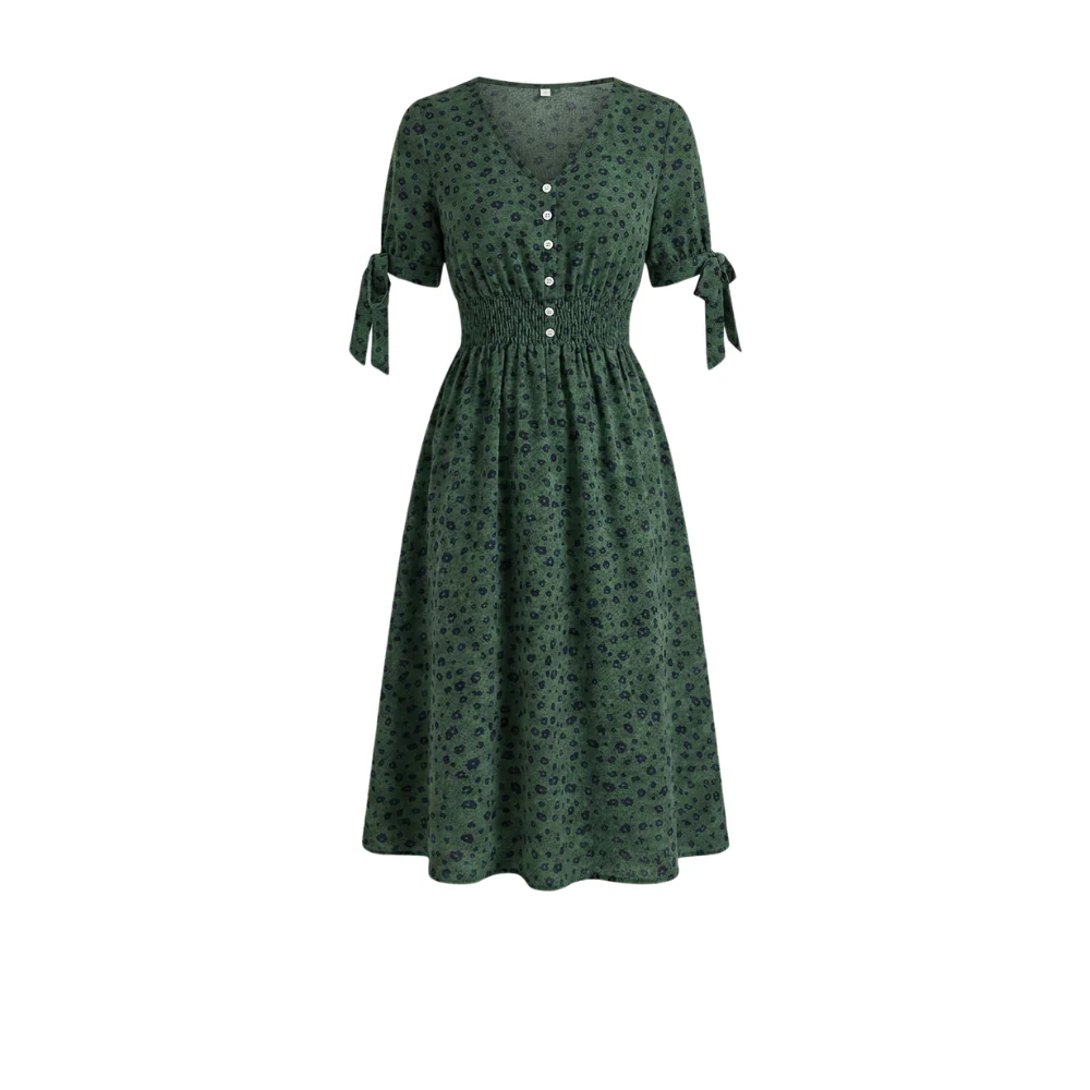 Robe à Pois | Femme, Manches Courtes | Style Vintage - Image 5