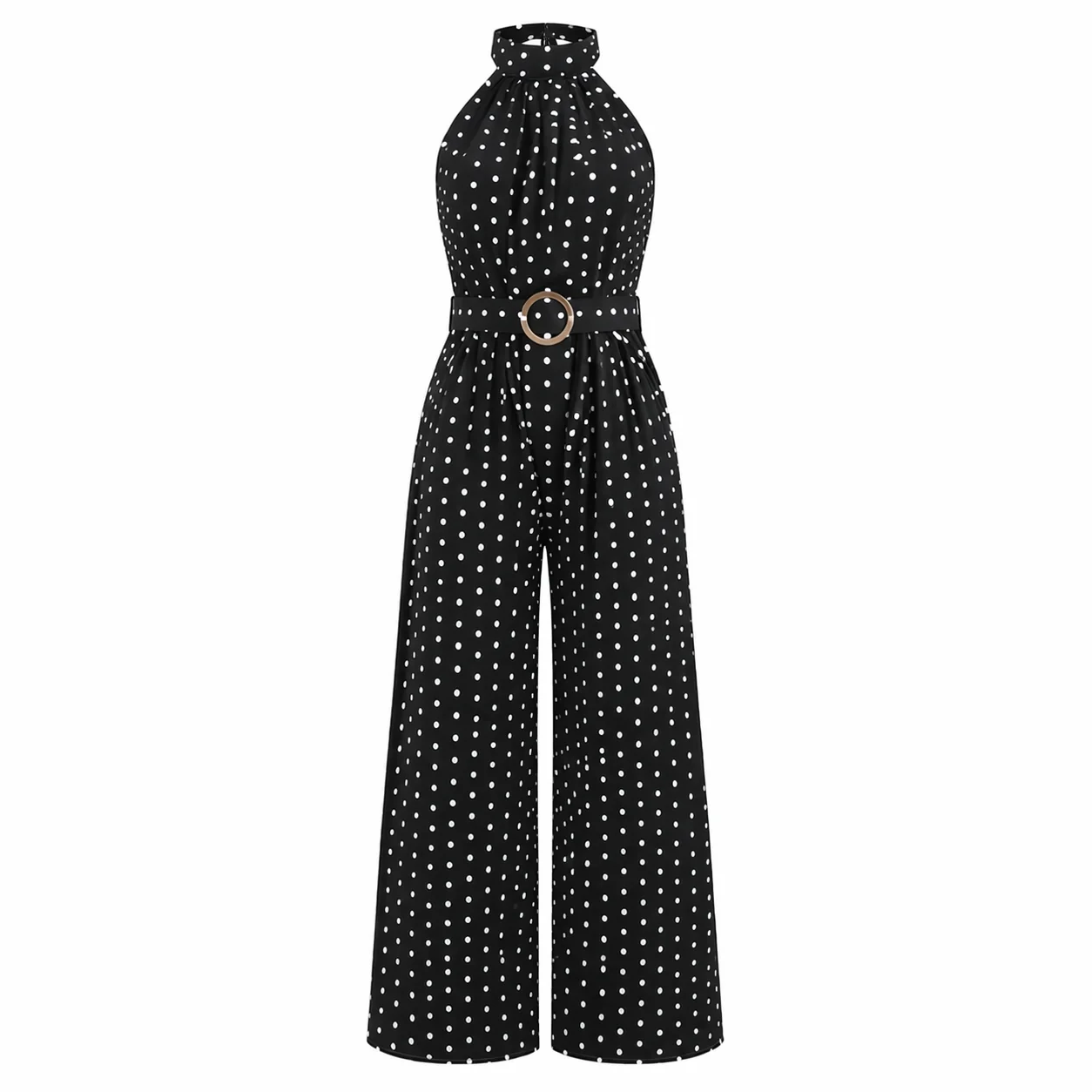 Combinaison à pois | Femme Ceinturée, Coupe Fluide | Style Chic d'Été - Image 5