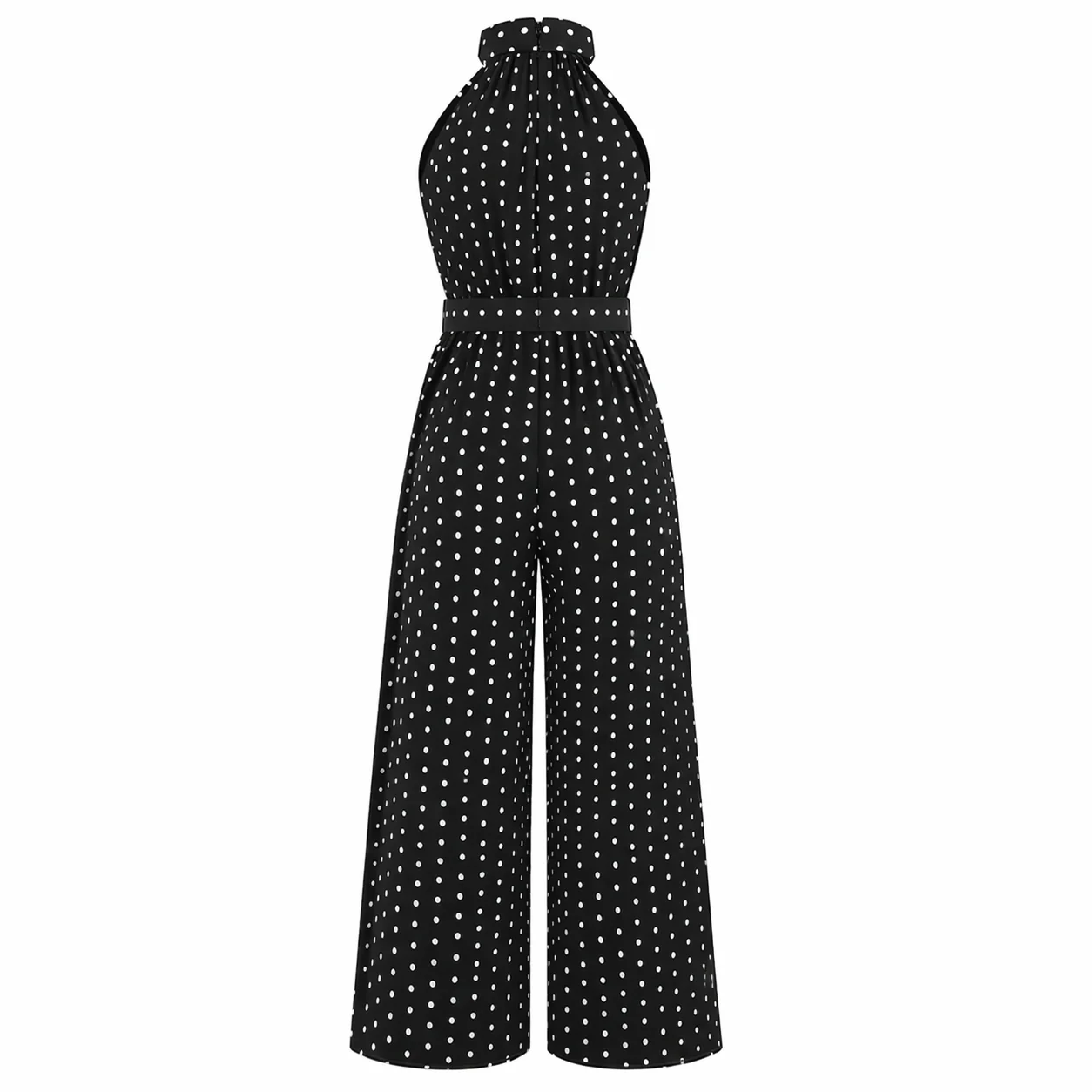 Combinaison à pois | Femme Ceinturée, Coupe Fluide | Style Chic d'Été - Image 6