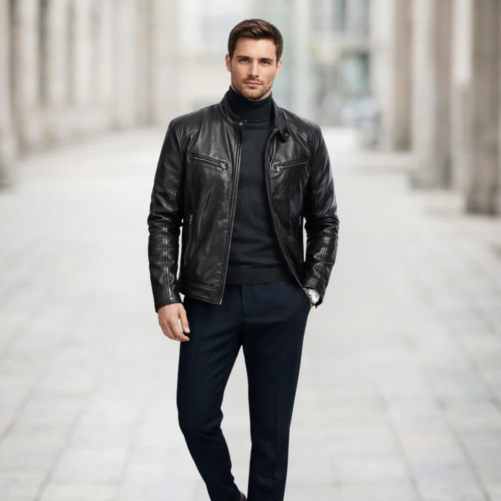 Veste en Cuir Premium pour Homme | Style Élégant | Intemporel, Sophistiqué - Image 3