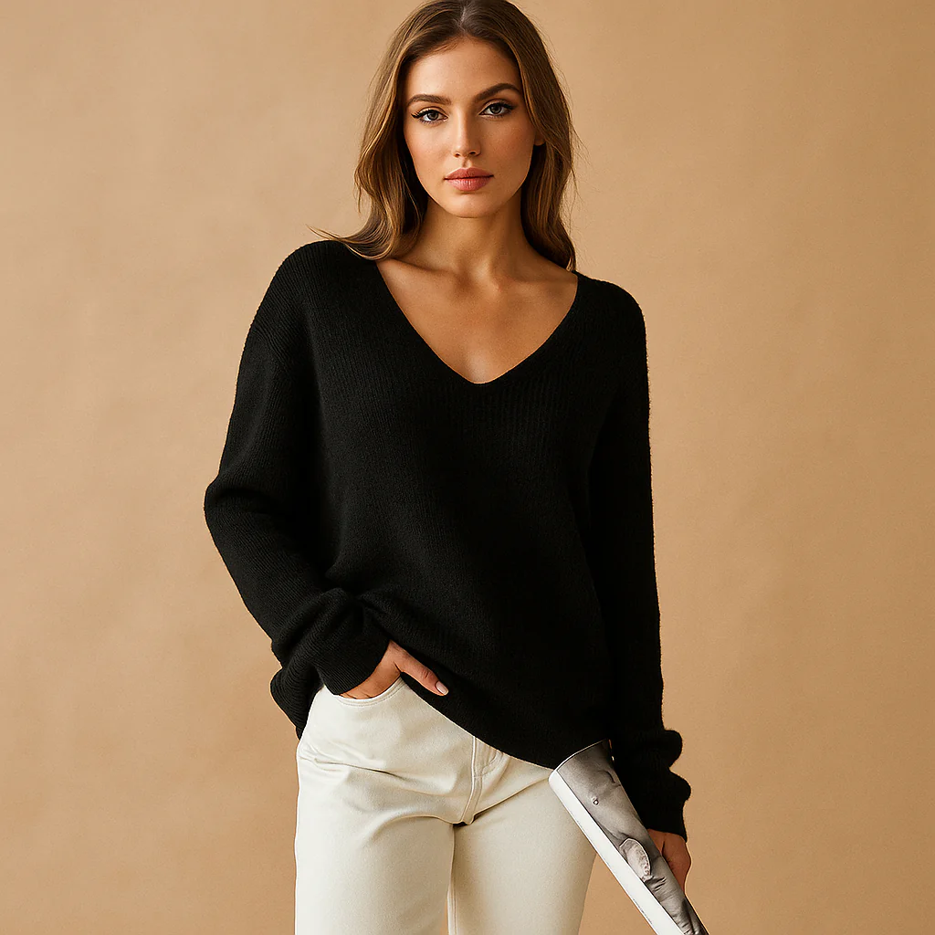 Pull confortable femmes - Design en V - Doux élégant - Image 6
