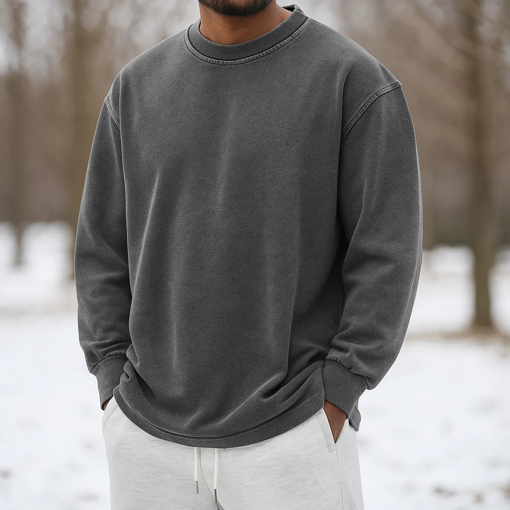 Pull Crewneck Homme – Coton Doux – Coupe Légère – Manches Longues - Image 3