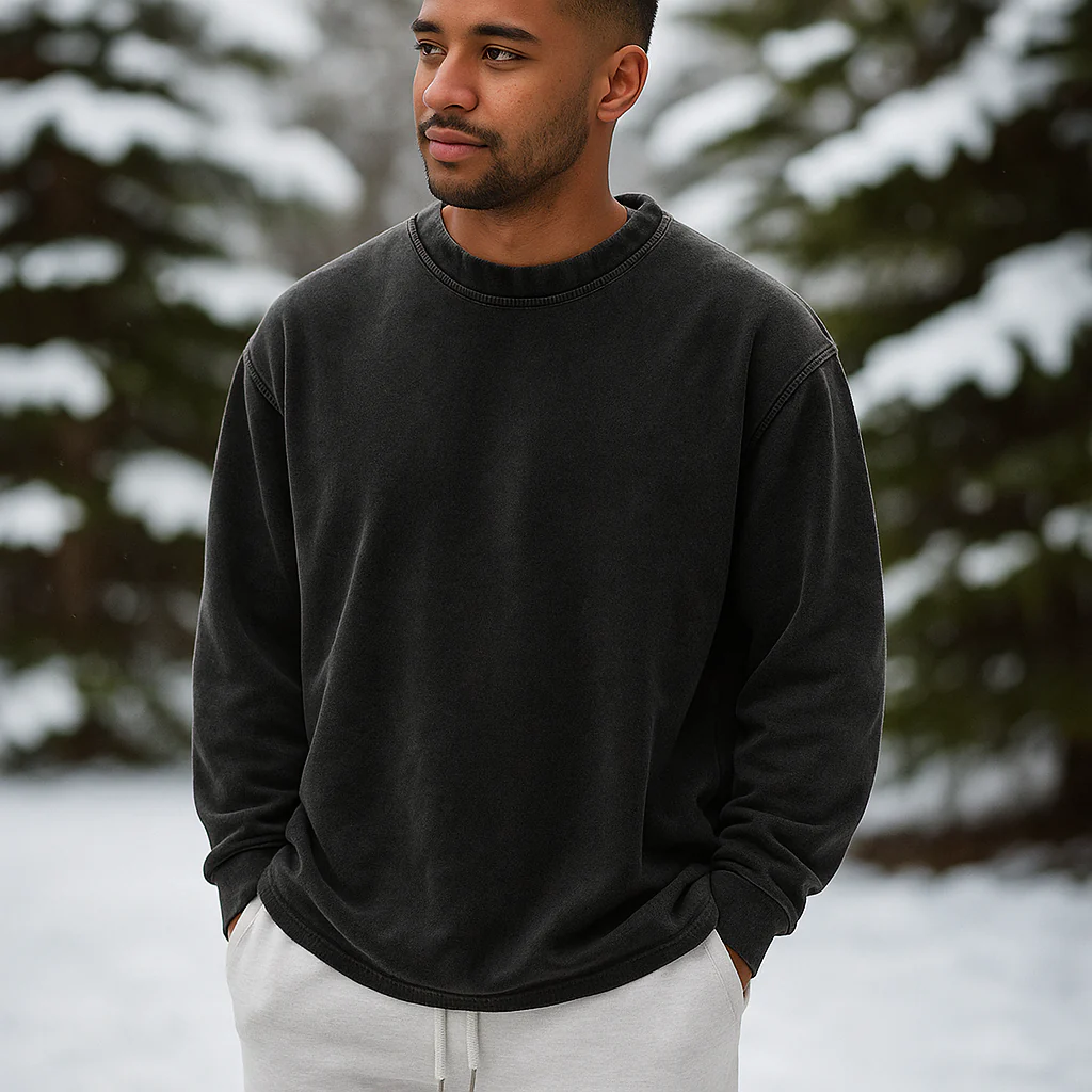 Pull Crewneck Homme – Coton Doux – Coupe Légère – Manches Longues - Image 4