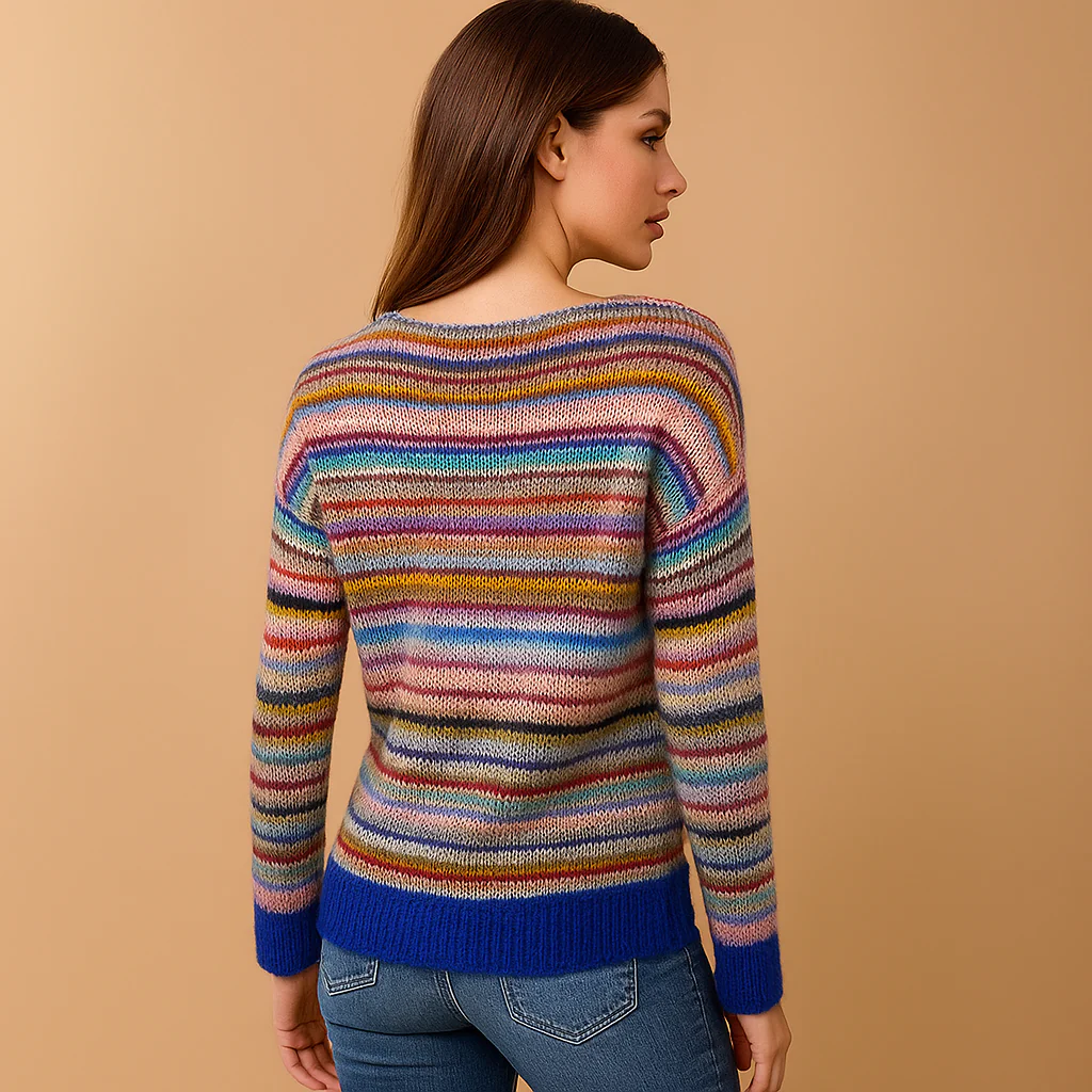 Pull élégant à rayures - Manches longues - Confort et style - Image 3