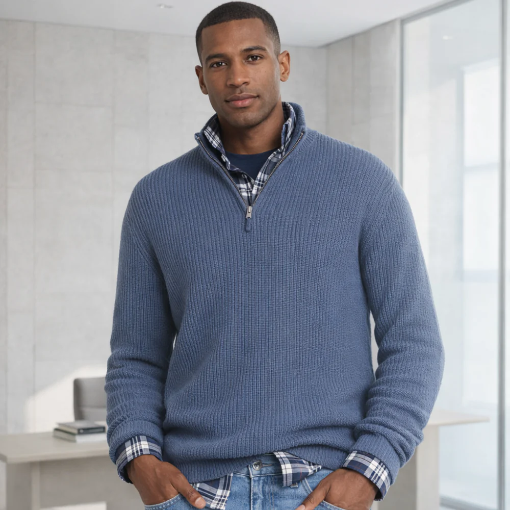 Pull en cachemire pour homme avec fermeture éclair | Style décontracté | Doux et élégant - Image 5