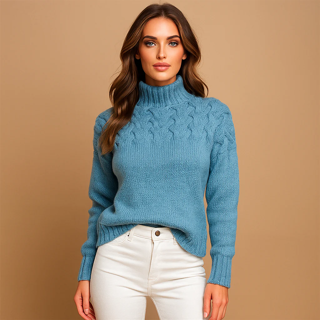 Pull en Tricot - Col Haut - Doux & Chaud - Confort Luo - Image 2