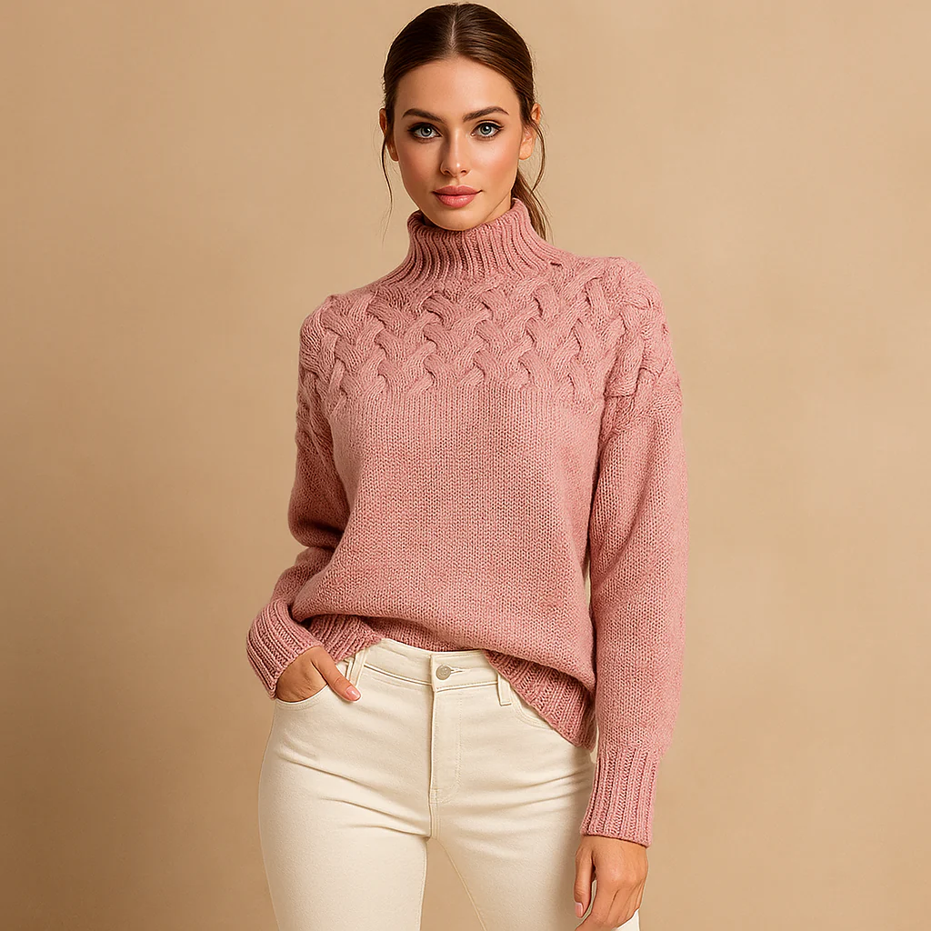 Pull en Tricot - Col Haut - Doux & Chaud - Confort Luo - Image 3