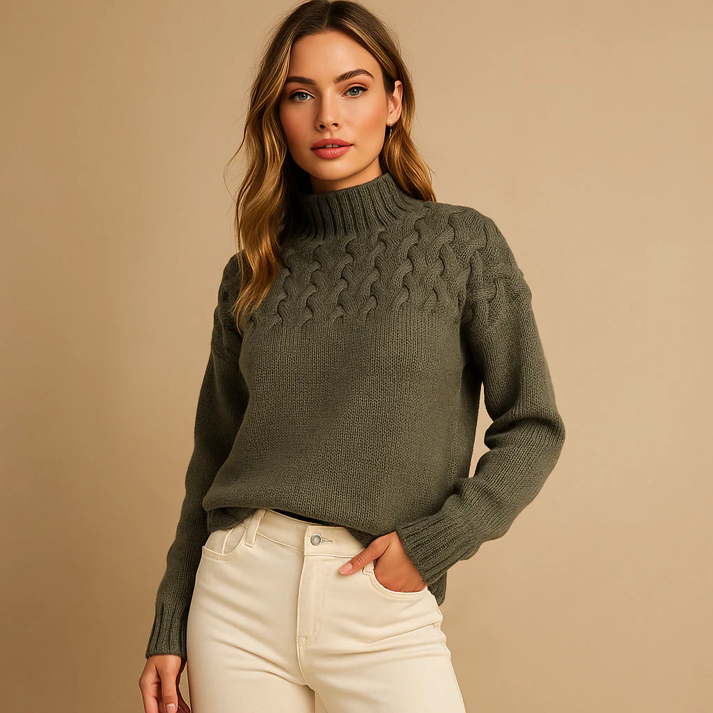 Pull en Tricot - Col Haut - Doux & Chaud - Confort Luo - Image 4