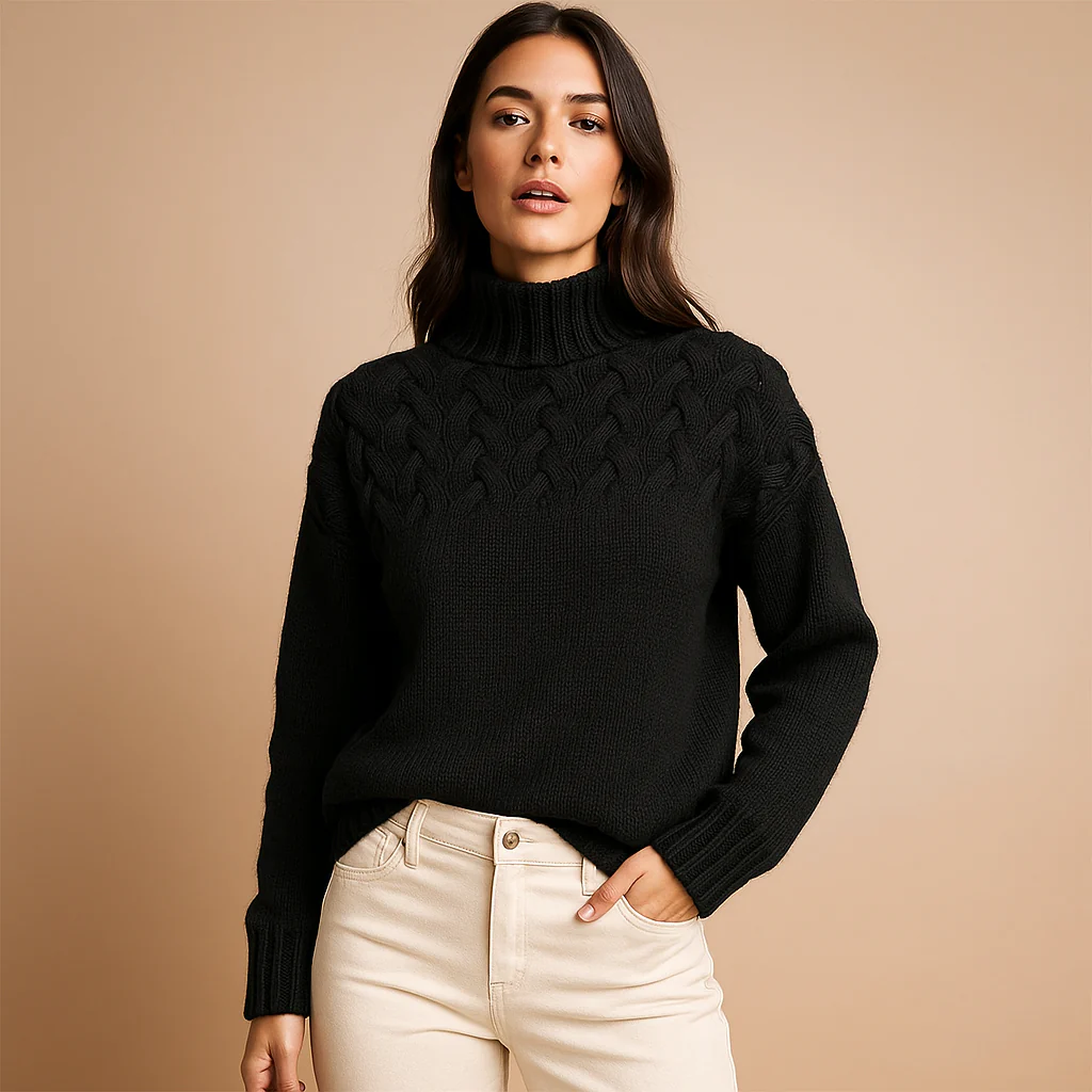 Pull en Tricot - Col Haut - Doux & Chaud - Confort Luo - Image 6