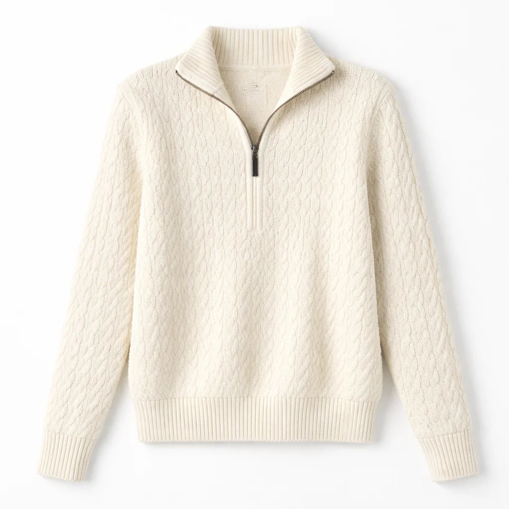Pull en tricot - fermeture éclair - confortable - élégant - Image 5