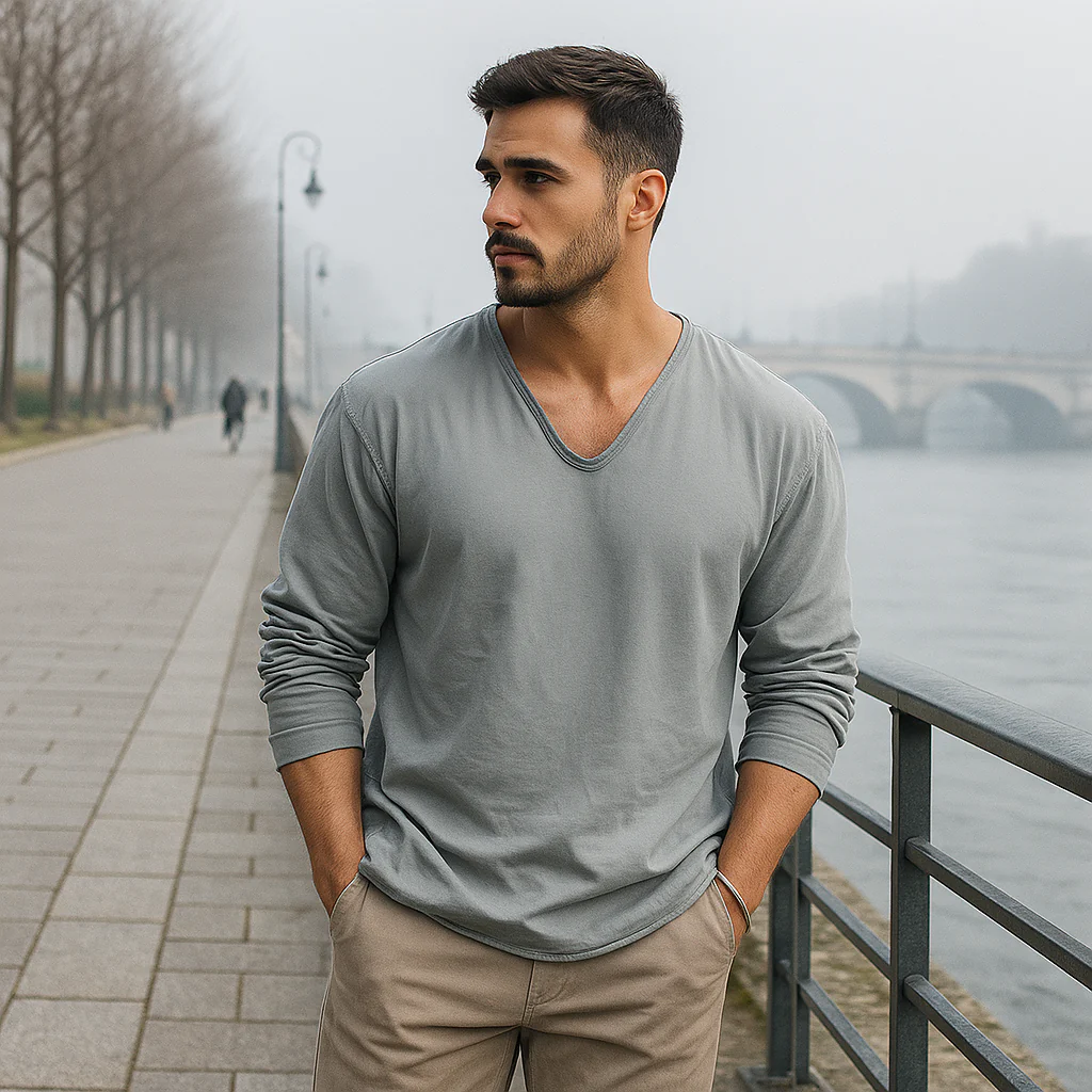 Pull homme - oversize - manches longues - décontracté - Image 3