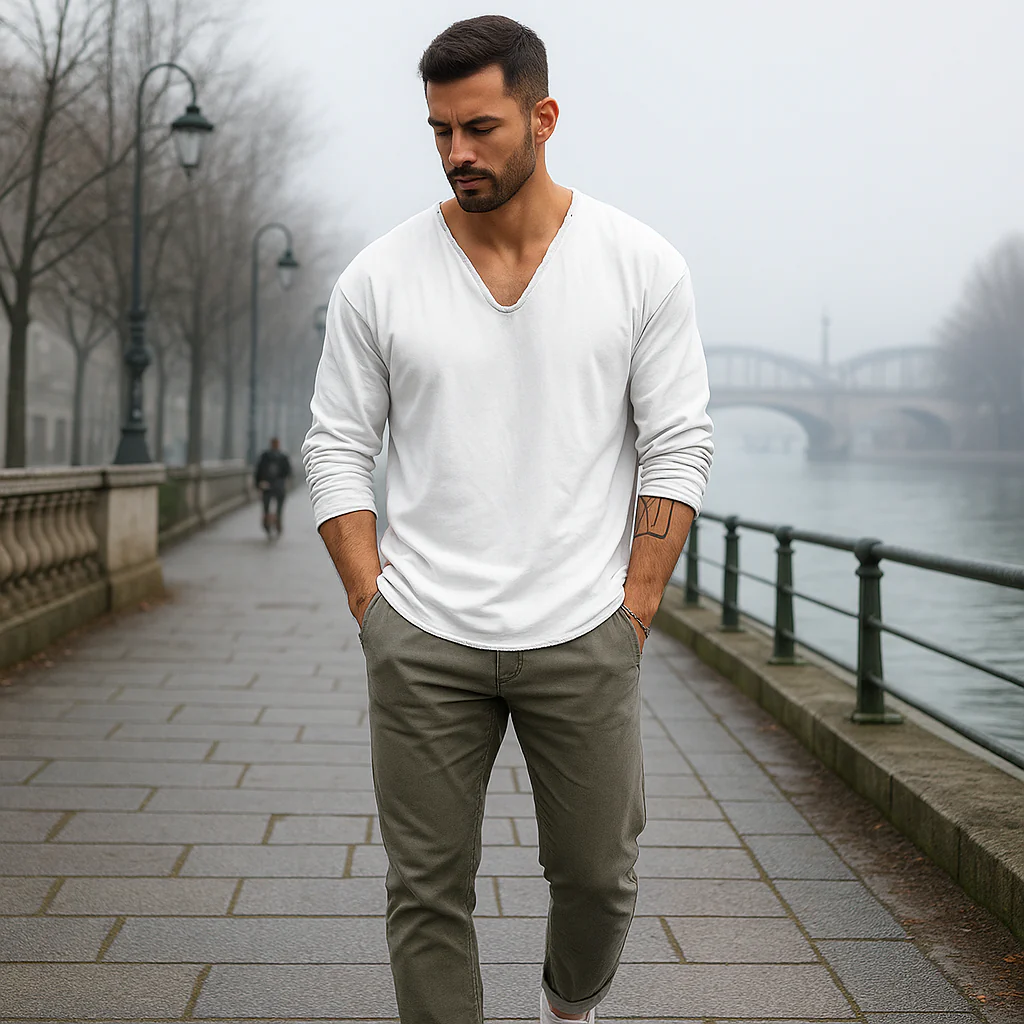 Pull homme - oversize - manches longues - décontracté - Image 4