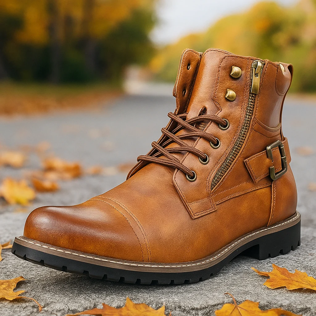 Rhion - Bottes Moto Homme Cuir Antidérapantes - Image 3