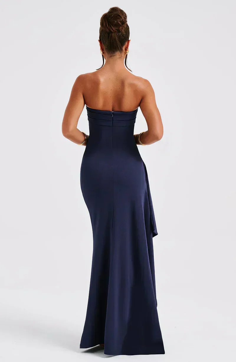 Robe de bal longue - sans bretelles - à volants élégante - Image 2