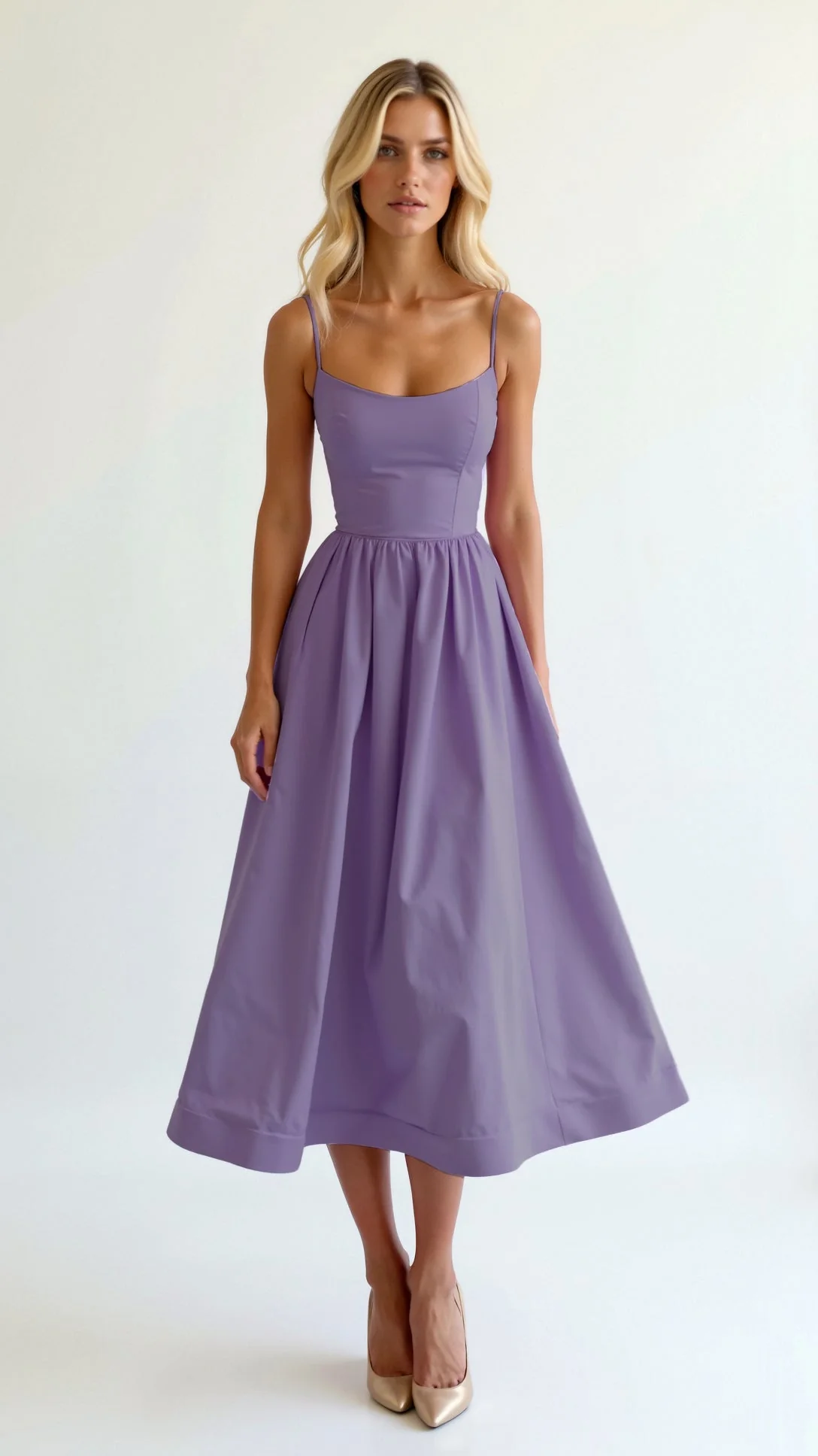 Robe de soirée à bretelles - Midi légère d'été - Femme - Image 10