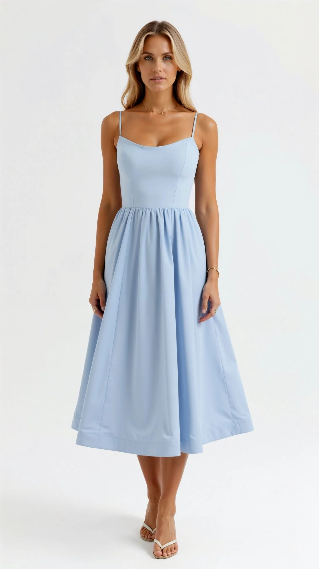 Robe de soirée à bretelles - Robe midi élégante - Femme chic - Image 4