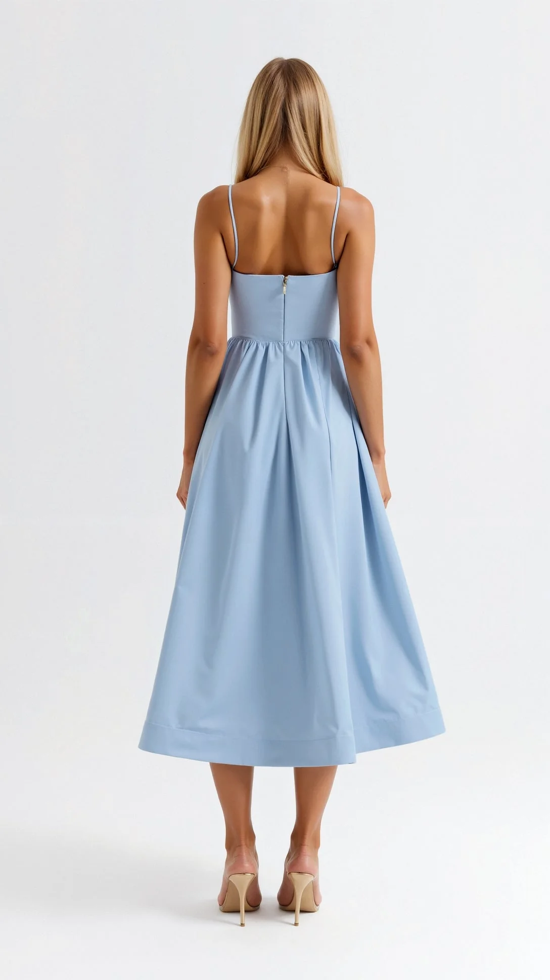 Robe de soirée à bretelles - Robe midi élégante - Femme chic - Image 5