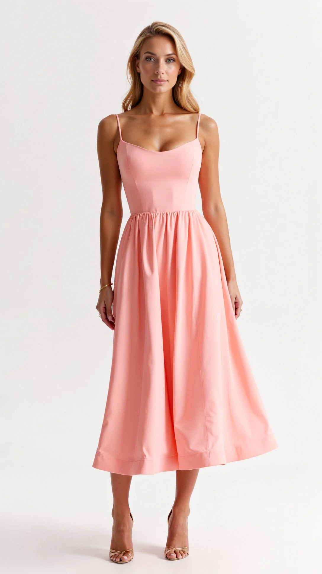 Robe de soirée à bretelles - Robe midi élégante - Femme chic - Image 7