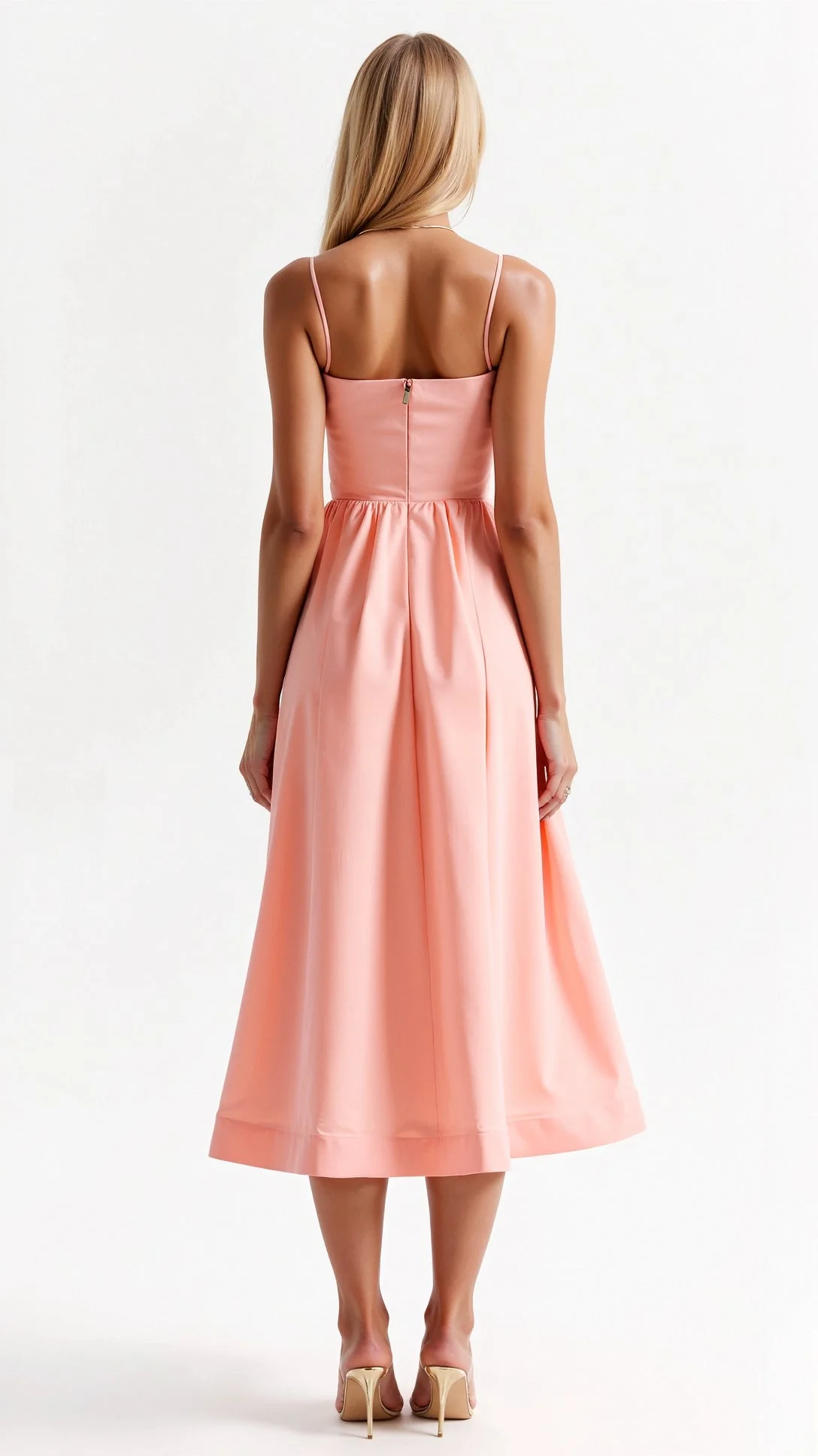 Robe de soirée à bretelles - Robe midi élégante - Femme chic - Image 8
