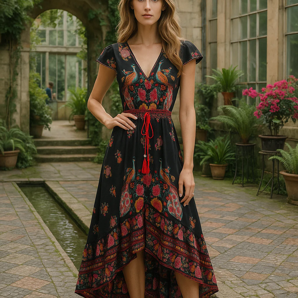 Robe de Soirée - Boho Fleurie - Aérienne - Maxi Femme - Image 2