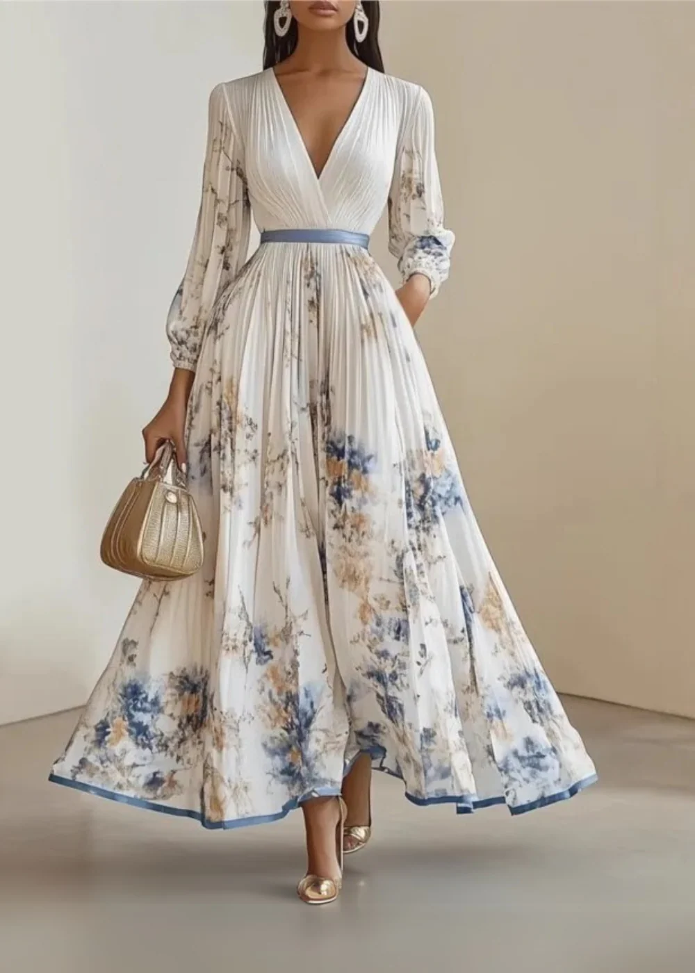 Robe de soirée boho maxi - motif floral - élégante - Image 3