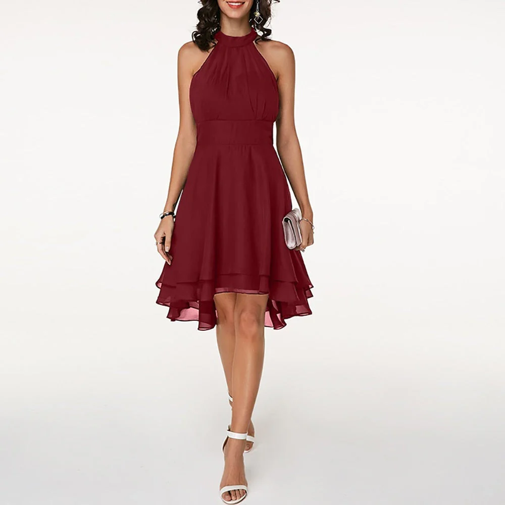 Robe de soirée bretelles - mini - volants - femme élégante - Image 6