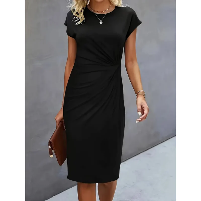 Robe de soirée cocktail élégante - manches courtes - femme - Image 2